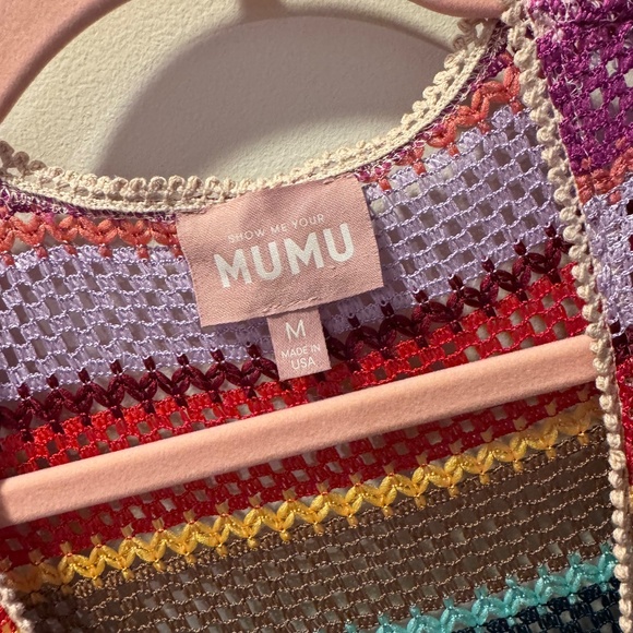 Show Me Your Mumu Crochet Maxi Coverup - Rainbow Stripe - Size M - Picture 8 of 9